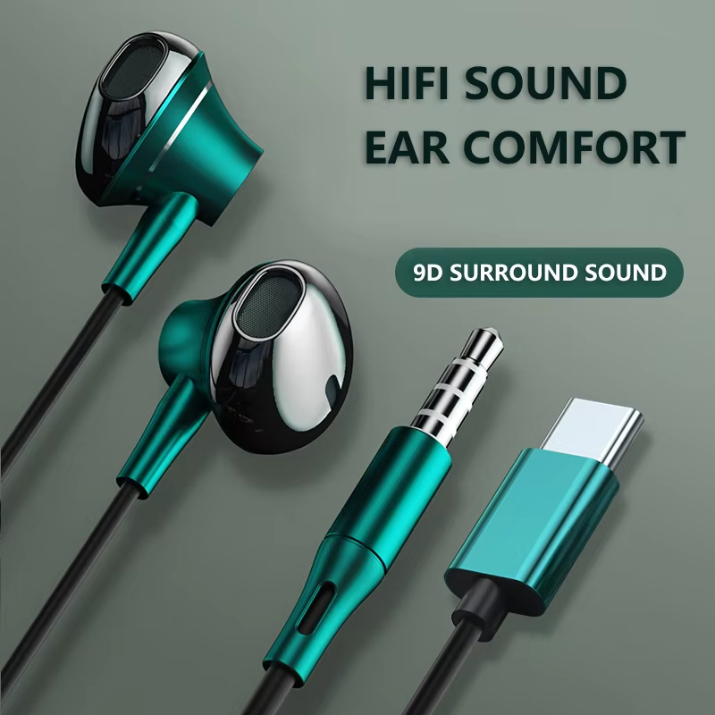 Wired Earphone Mic - 9D Bas Stereo Tip C ve